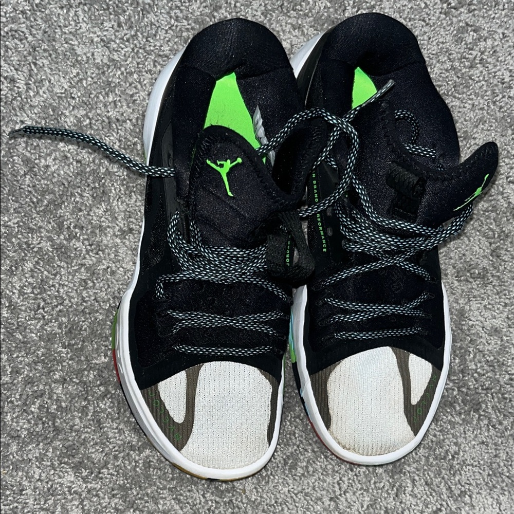 Jordan Brand Performance Black and Green Athletic Shoes